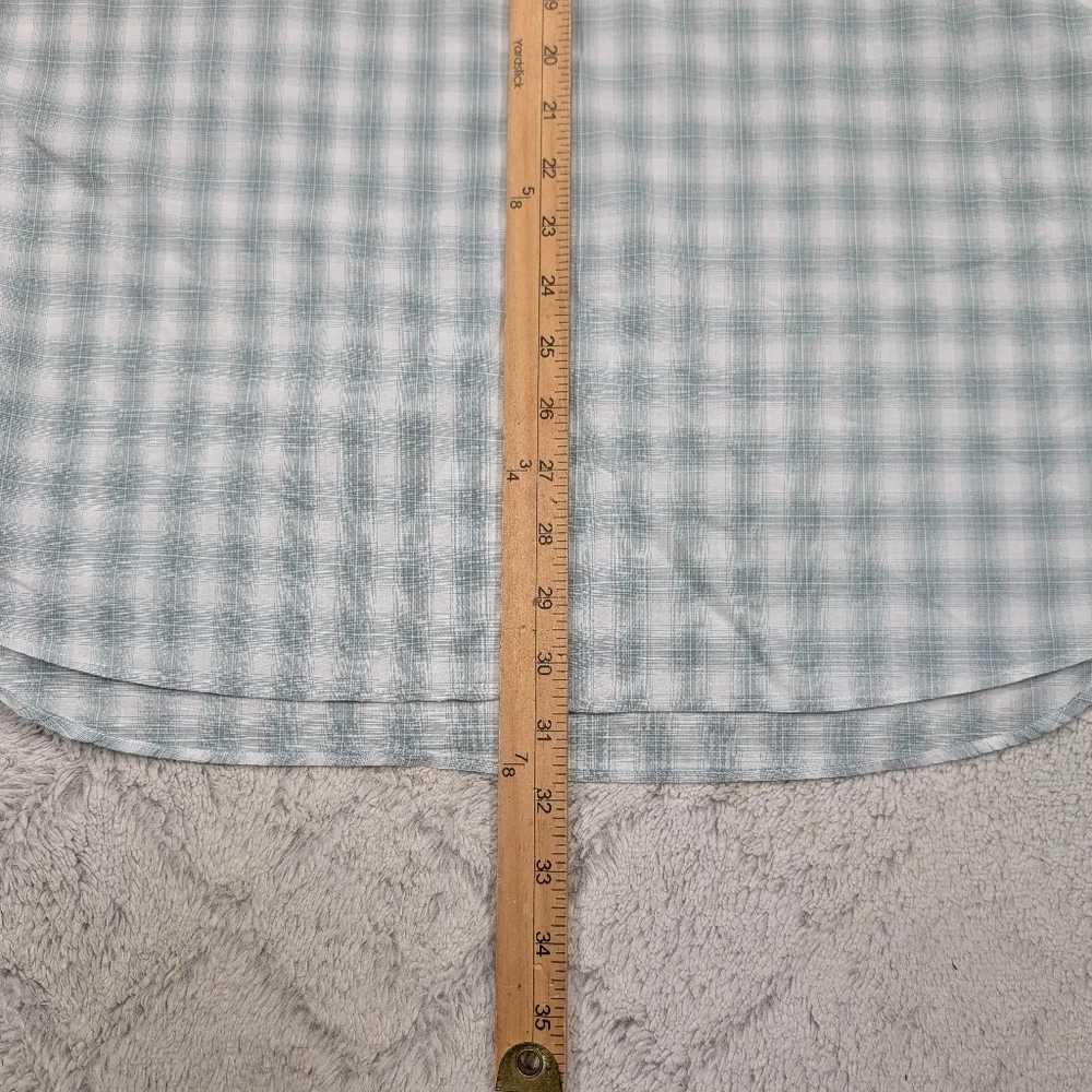 Canali Shirt Mens XL Green Check Cotton Ombre Sport Button Up Long Sleeve Office